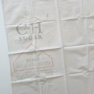 Vintage Sugar Feed Sack: 33 x 33 inches Grain Bag image 6