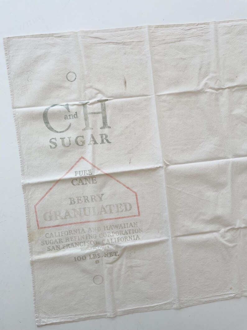 Vintage Sugar Feed Sack: 33 x 33 inches Grain Bag image 6