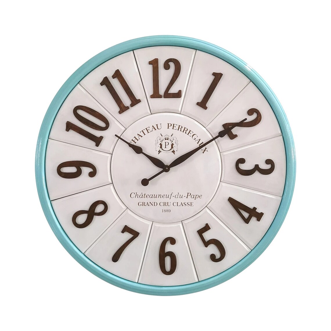 Teal Green Vintage Kitchen Wall Clock: Wine Vineyard Design, 24 ...