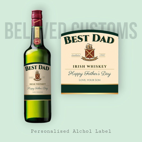 Personalised Jameson's Label, Custom Jameson Whiskey Label, Whiskey Lover Gift, Bar Decor, Man Cave Art