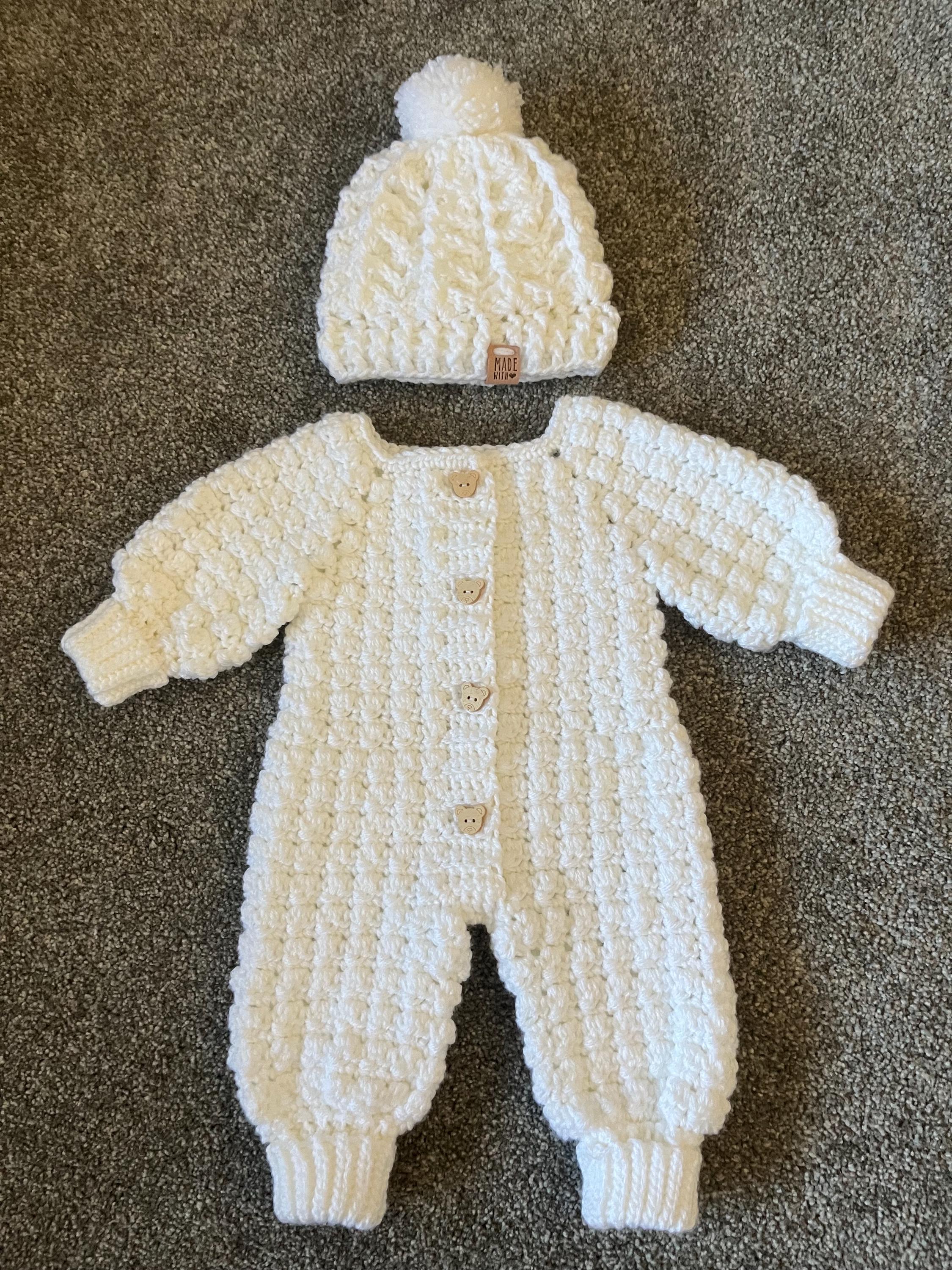 Gorgeous Baby Onsie, Baby Grow, Pram Suit, Romper Suit With Hat. - Etsy UK