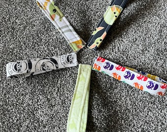 Star Wars themed Cotton Wristlet Key Chain/Fob. Great gift, teachers gift.