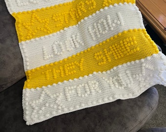 Hand Crocheted Gorgeous large Baby Blanket.