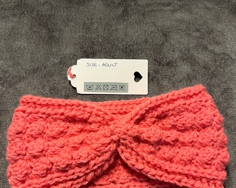 Adult & child size ear warmer hair band. Hand Crocheted with Aran yarn.