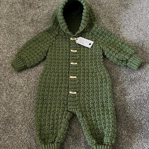 Gorgeous baby onsie, baby grow, pram suit, romper suit, baby gift, baby shower gift. Dark Sage Green