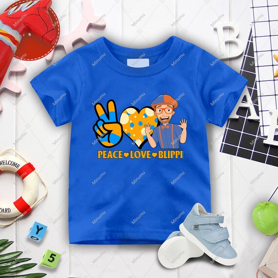 Peace Love Blippi Shirt Blippi Shirt for Kids Shirt Blippi Etsy