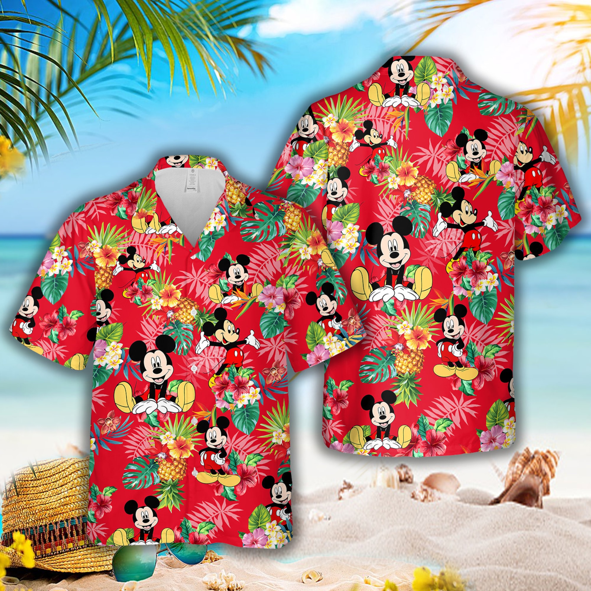 Mickey Mouse Ananas Frucht Tropisches Hawaiian Shirt Mickey Mouse Ananas Frucht Tropisches Hawaiian Shirt