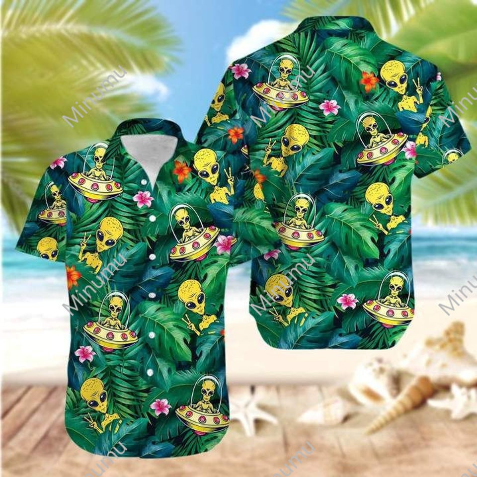 Discover Alien Ufo Hippie Hawaiian Shirt