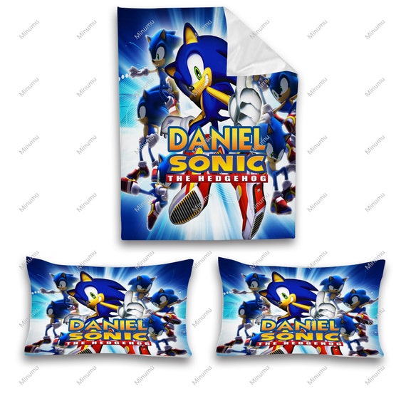 SONIC the HEDGEHOG Personalized PILLOWCASE "GOOD NIGHT" Any NAME/AGE Super Soft 