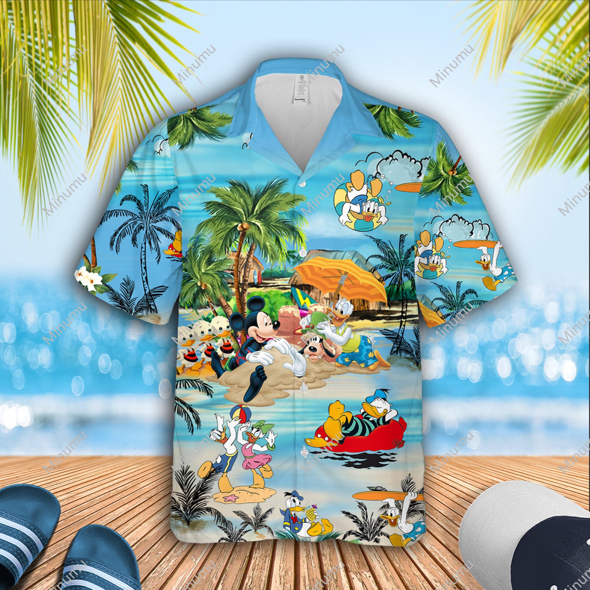 Discover Disney Donald Duck Summer Vacation Cartoon Hawaiian Shirt