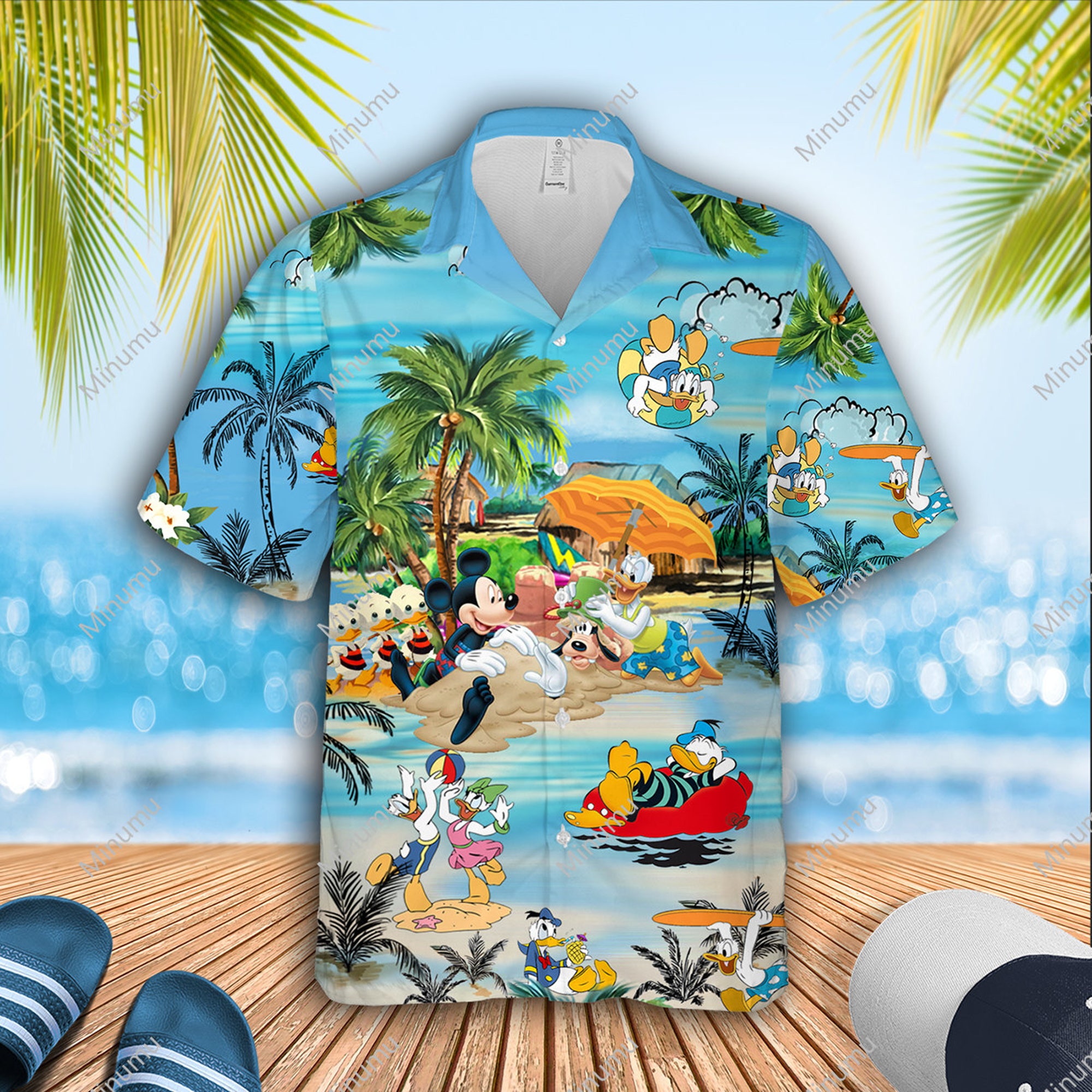 Disney Donald Duck Summer Vacation Cartoon Hawaiian Shirt