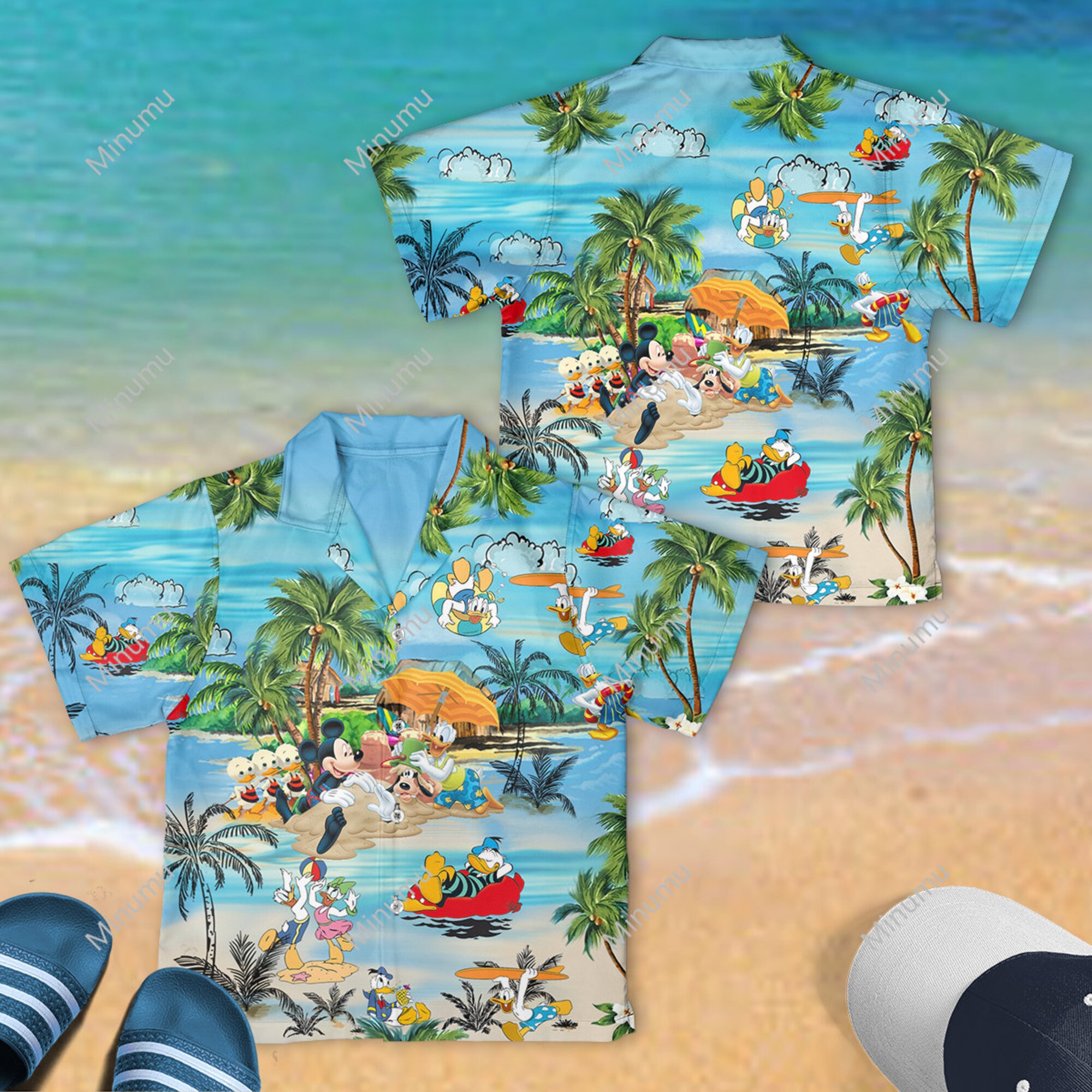 Disney Donald Duck Summer Vacation Cartoon Hawaiian Shirt