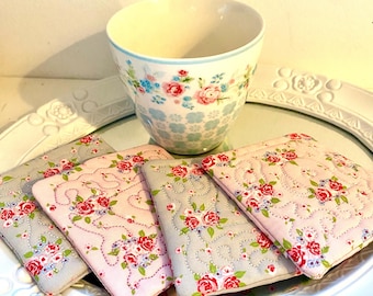 Mug Rug, Coaster, Tilda Fabric, Set of 4