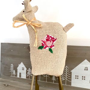 Tilda reindeer embroidered, Scandinavian decoration, Christmas decoration, gift idea