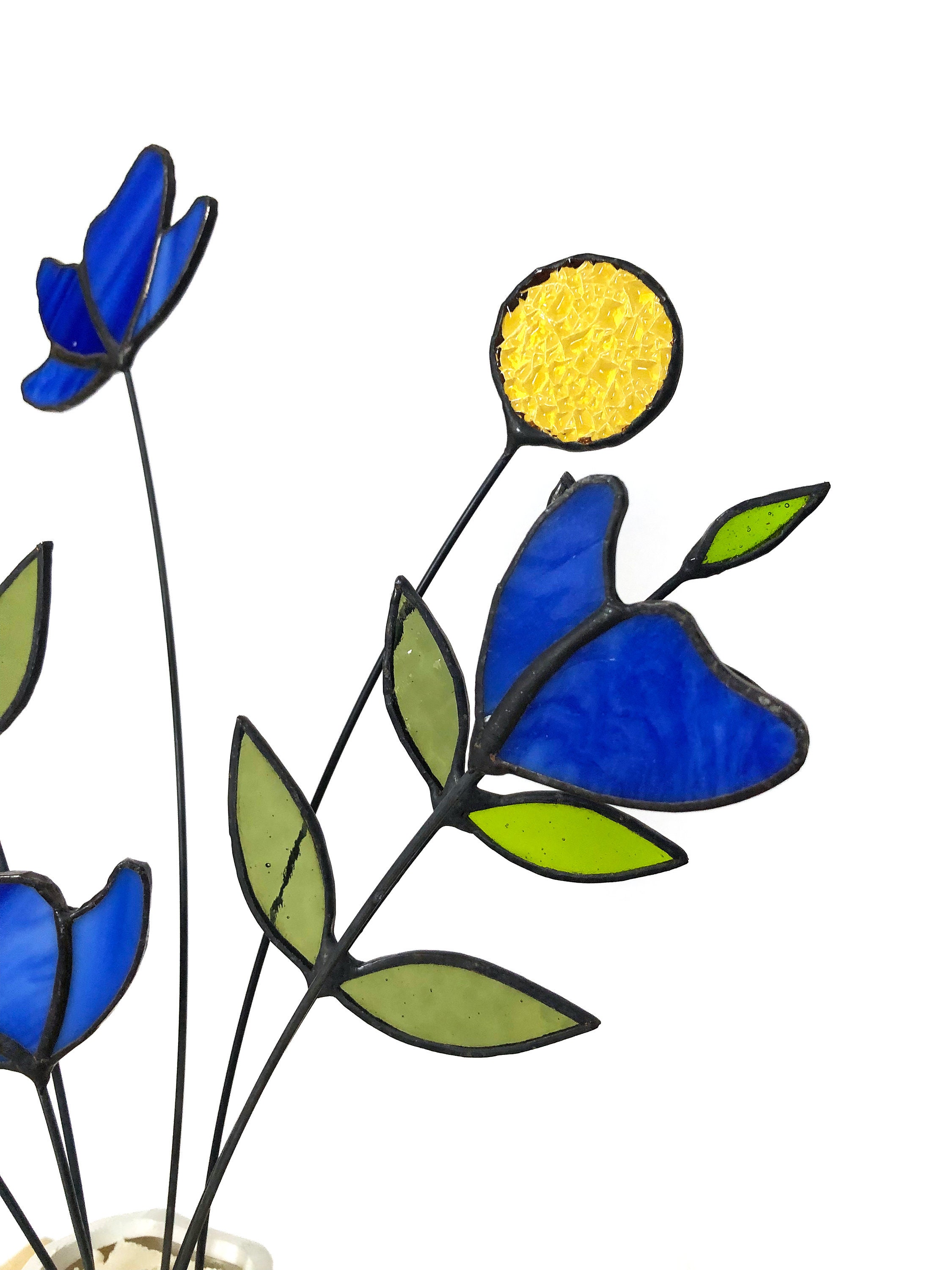 3D Stained Glass Wild Flowers Bouquet Gift for Her Table Decor