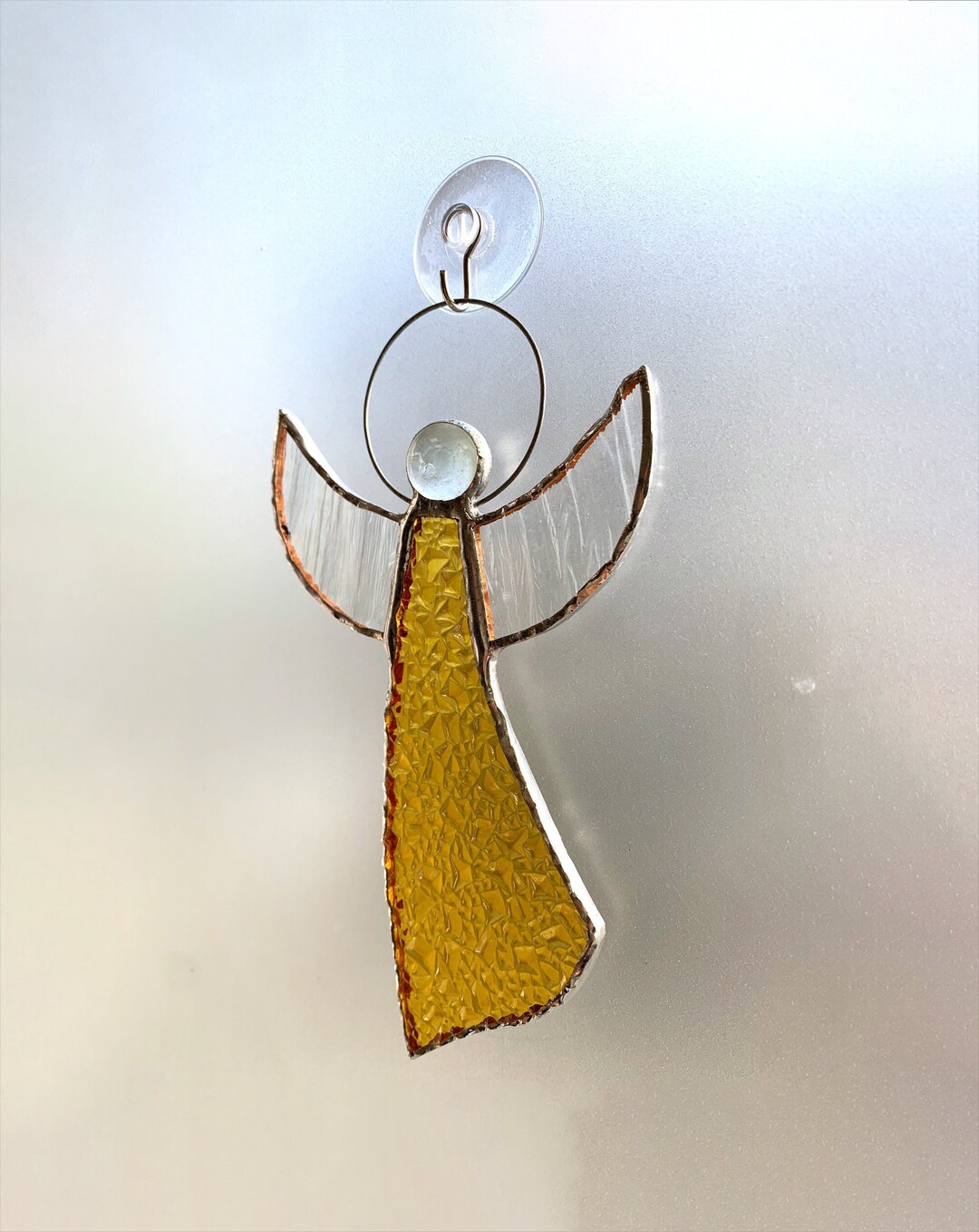 Stained Glass Angel Window Hanging Suncatcher Guardian Angel Gift