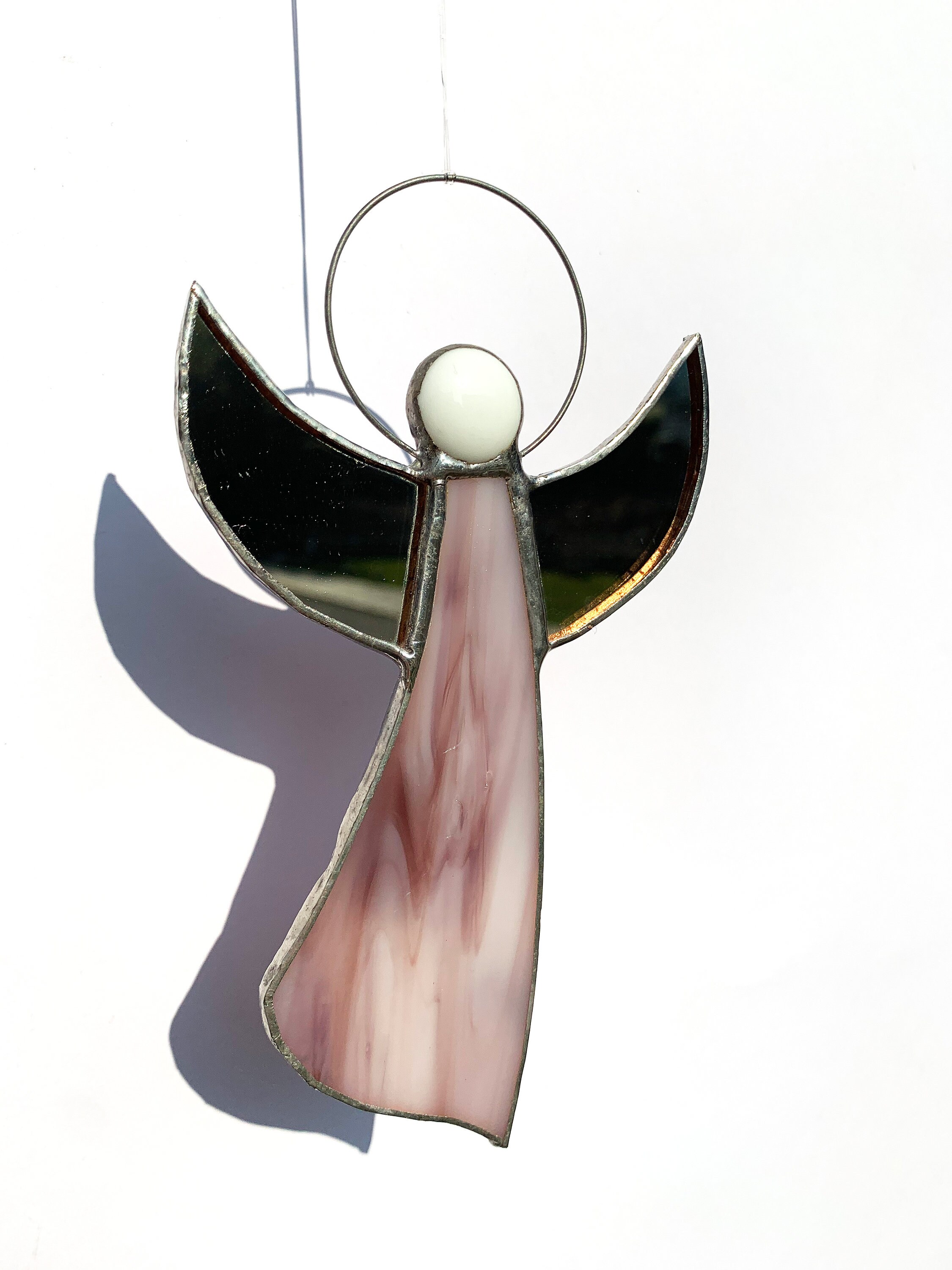 Stained Glass Angel Window Hanging Suncatcher Guardian Angel Etsy UK