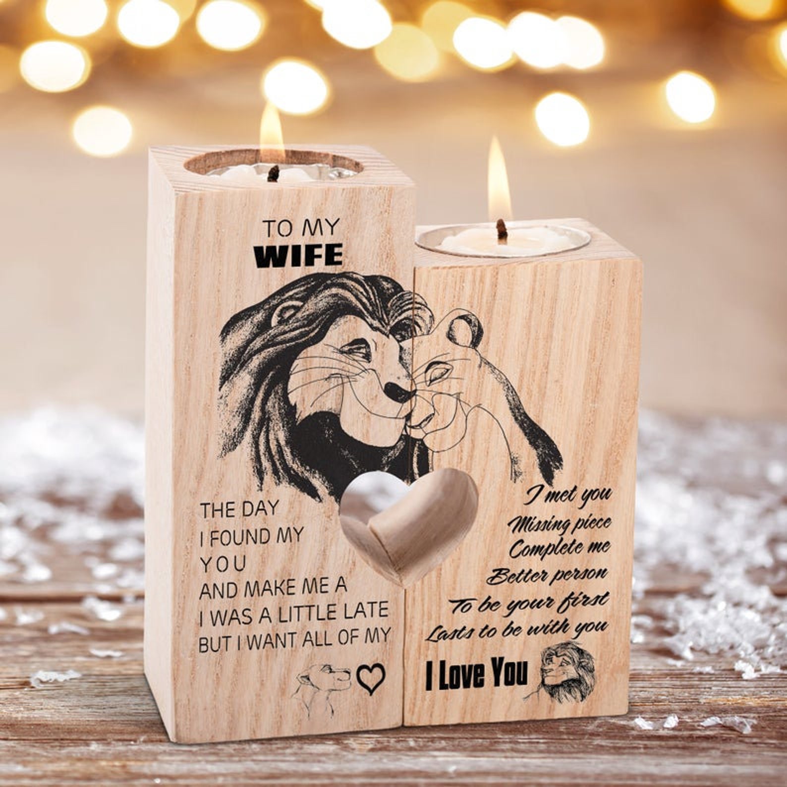 To My Wife Candle Holder To My Husband Candle Holder Etsy