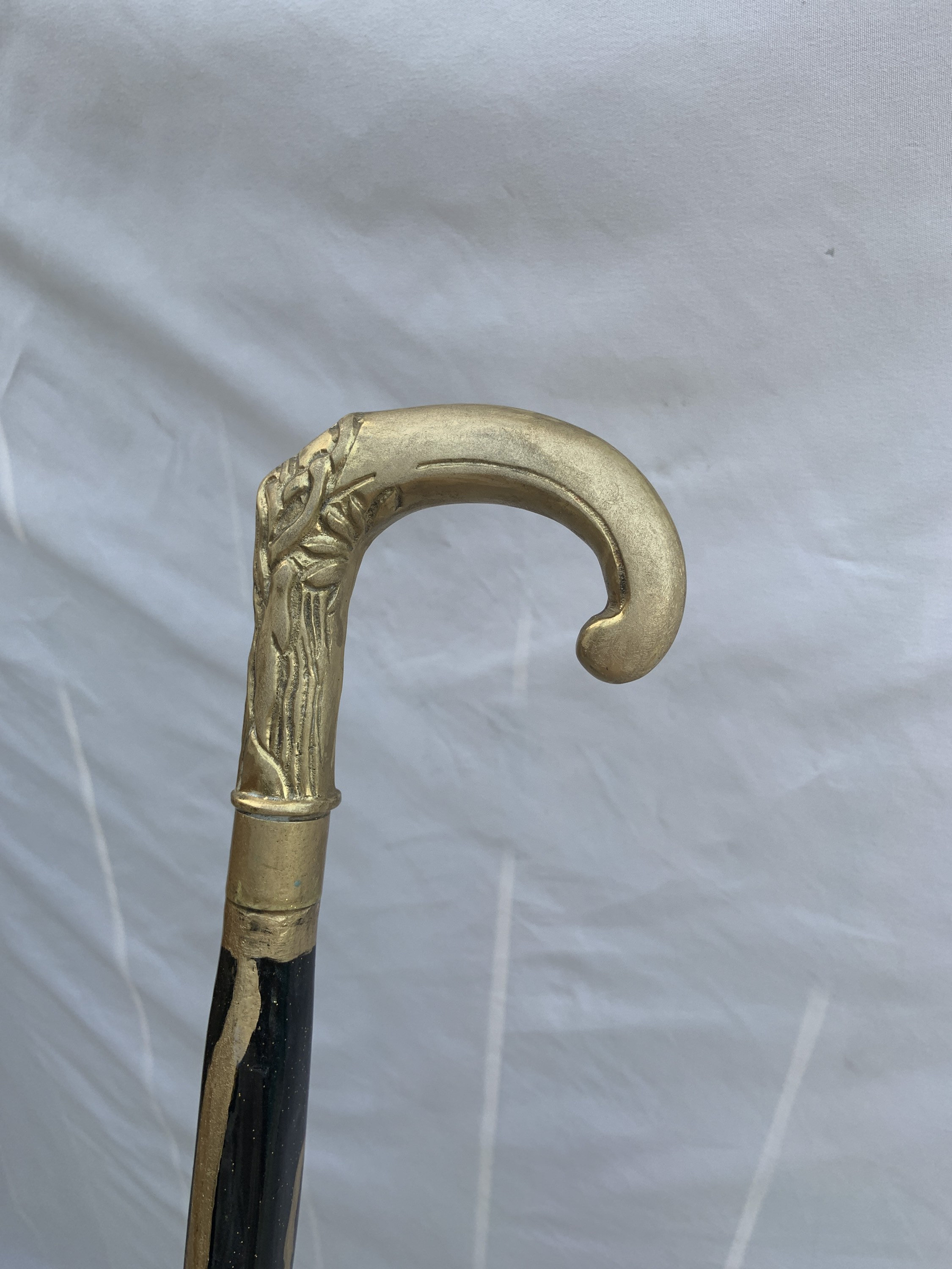 Walking cane with solid brass handle Etsy