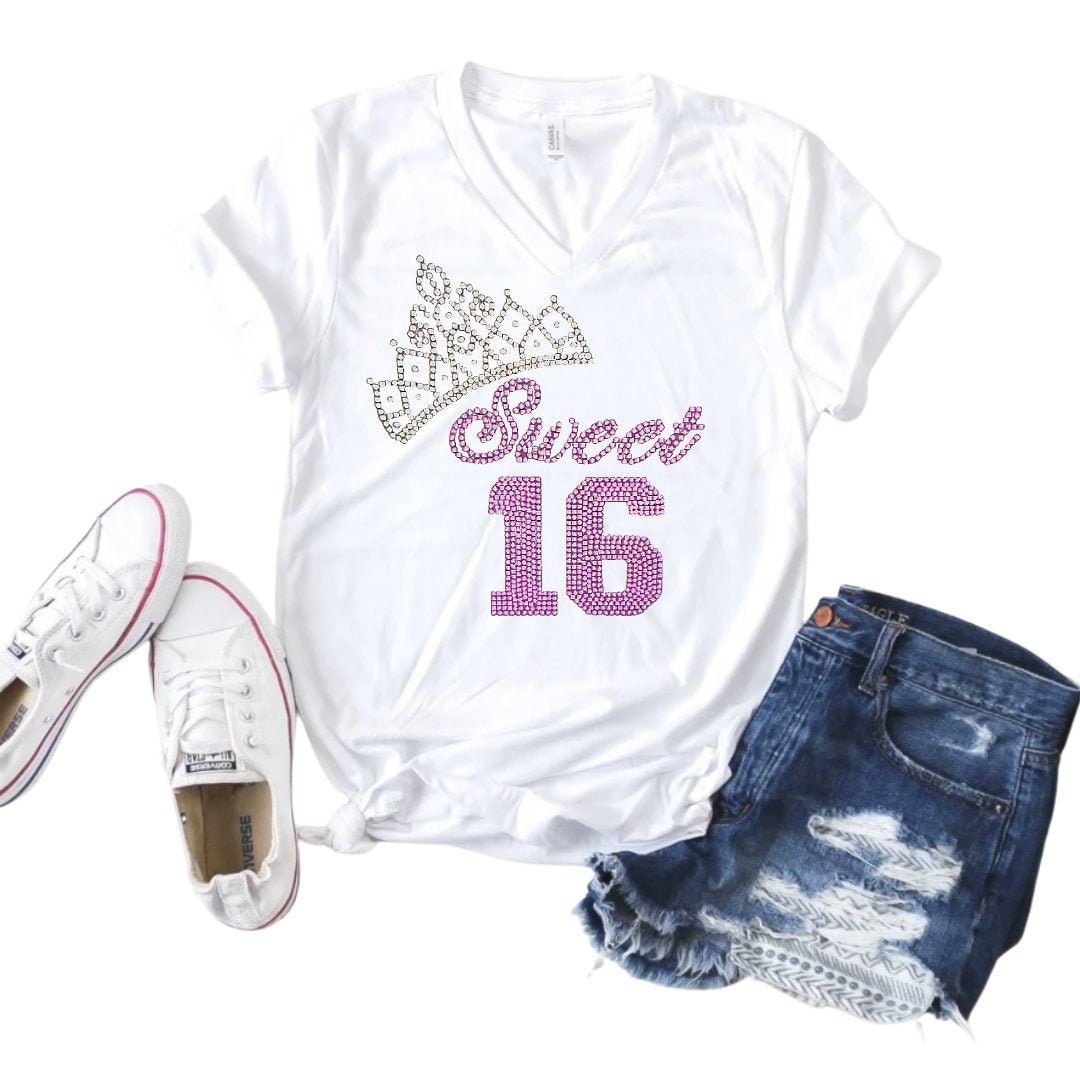 Sweet Sixteen Birthday BLING TSHIRT 