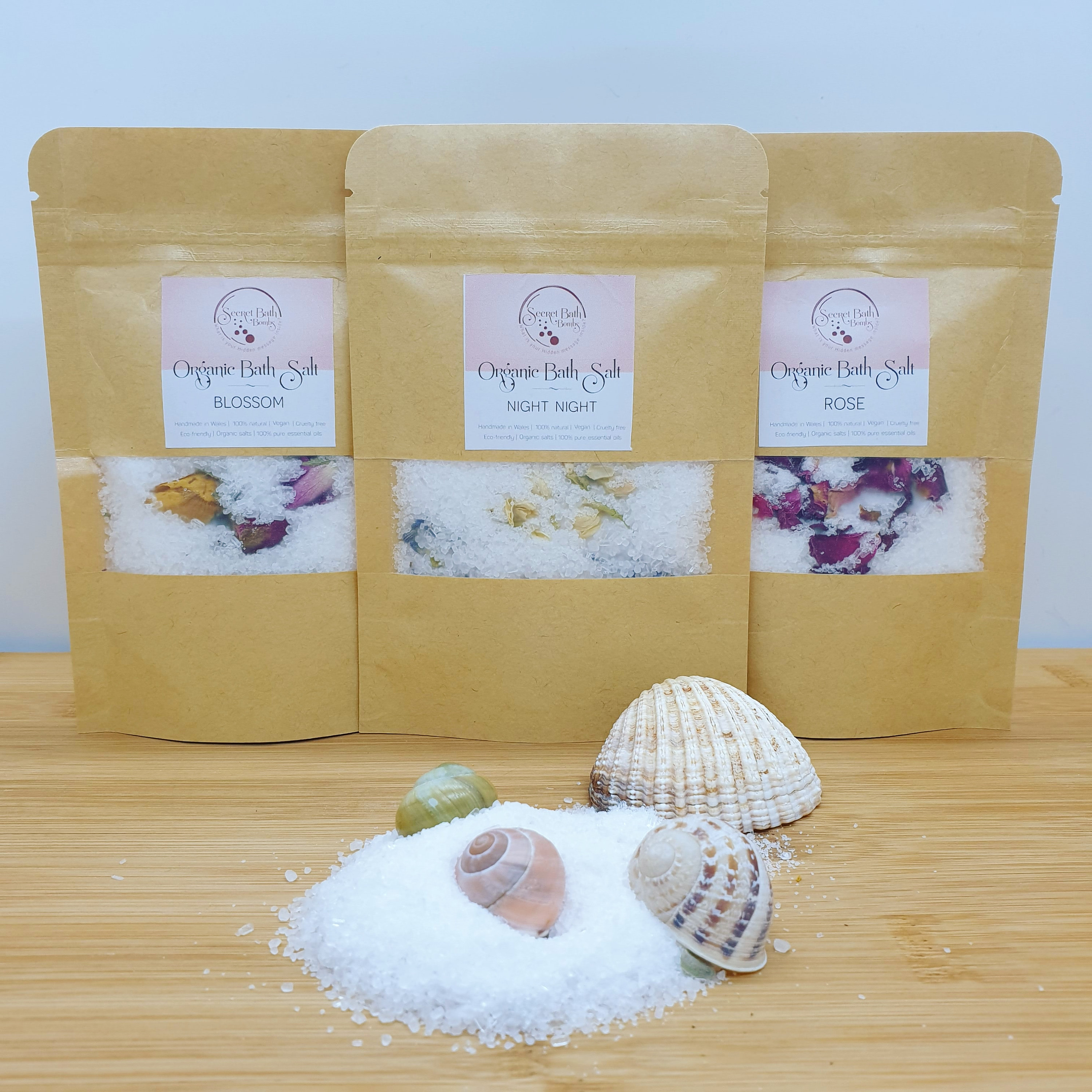 Organic Bath Salt package in paper pouch 3x100g Dead sea Etsy