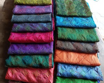 Upcycled Silk Scarf: Handmade Kantha Embroidery, Sustainable Fashion