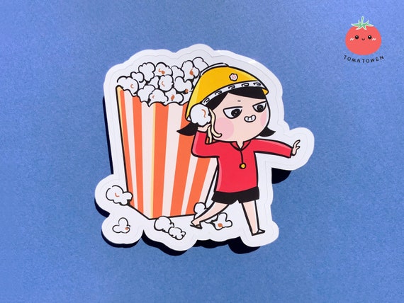 Popcorn Ball Throwing Funny Cute Cartoon Glossy Sticker - Etsy Canada