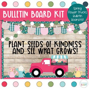 Spring Flowers - Flower Truck - March/April Bulletin Board Kit