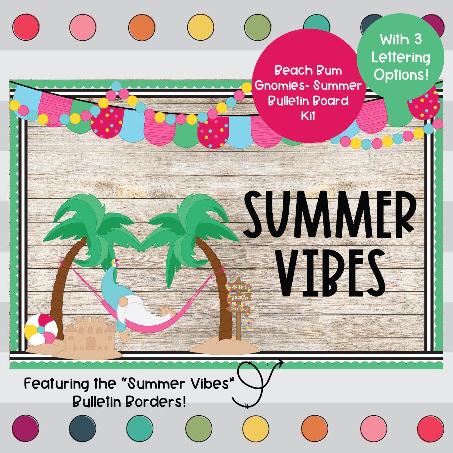 Summer Vibes Summer Beach Bum Gnome Gnome Bulletin Board Etsy
