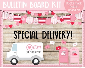 Postal Truck - Special Delivery - Valentines - February Bulletin Board Kit