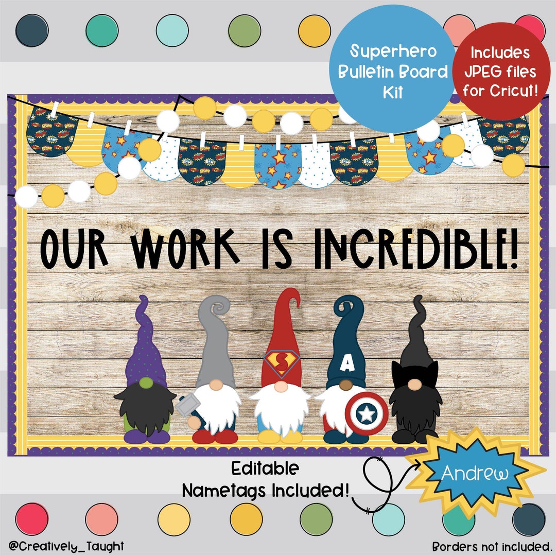 Superhero Gnomes Bulletin Board - Etsy