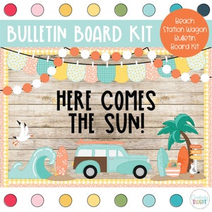 Surfing Station Wagon - Beach Truck - Summer Bulletin Board Kit
