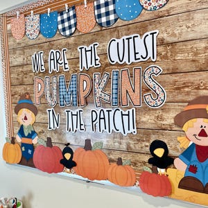 Scarecrow Pumpkin Patch - Autumn - Fall Bulletin Board Kit - Etsy