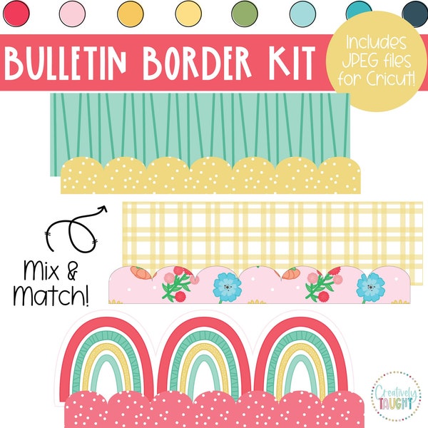 Spring Rainbow -  Easter - March Bulletin Board Borders