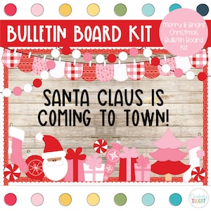 Merry and Bright - Red and Pink Christmas - December Bulletin Board Kit
