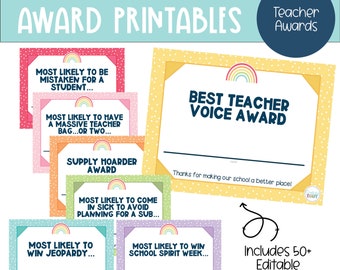Teacher/Staff Award Certificates - End of Year Awards for Teachers - Graduation Resource