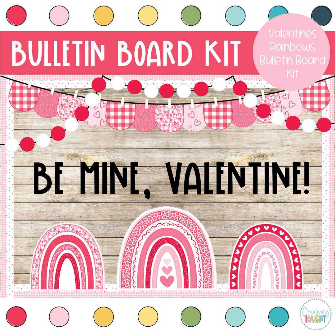 Valentine Pink Rainbows - Valentines Rainbows - February Bulletin Board ...