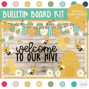 Willkommen zu unserem Hive- Bee Kind- Back to School Bulletin Board