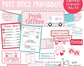 Valentine's Post Office Printable Kit: Dramatic Classroom Play (PDF Download)