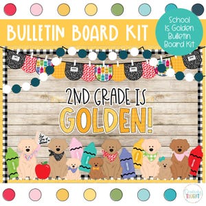 School Is Golden - Back to School Bulletin Board - Golden Retriever - Puppy Bulletin Board Kit