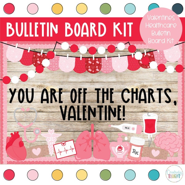 Healthcare Valentines - Valentines - February Bulletin Board Kit