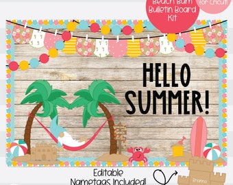 Summer Vibes - Summer Beach Bum Gnome - Gnome Bulletin Board Kit