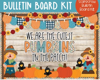 Scarecrow Pumpkin Patch - Autumn - Fall Bulletin Board Kit