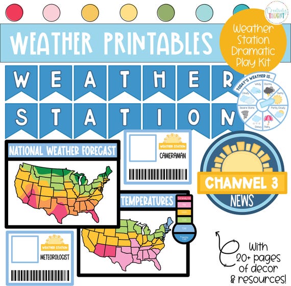 Weather Station Dramatic Play Kit: Classroom Printables (Digital Download)