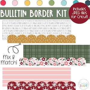 Boho Christmas Bulletin Board Borders