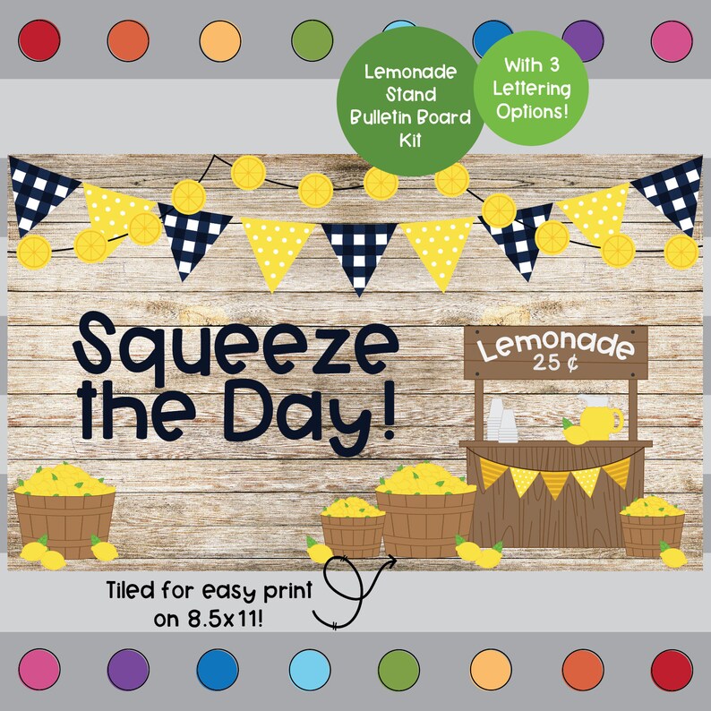 Lemonade Stand Summer Bulletin Board Kit Etsy
