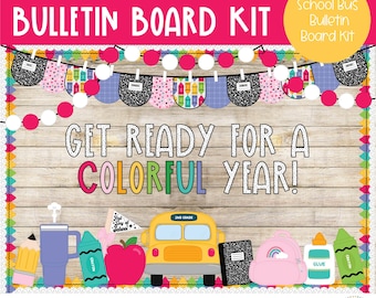 Back to School Bus Bulletin Board Kit: Classroom Decor (PDF)