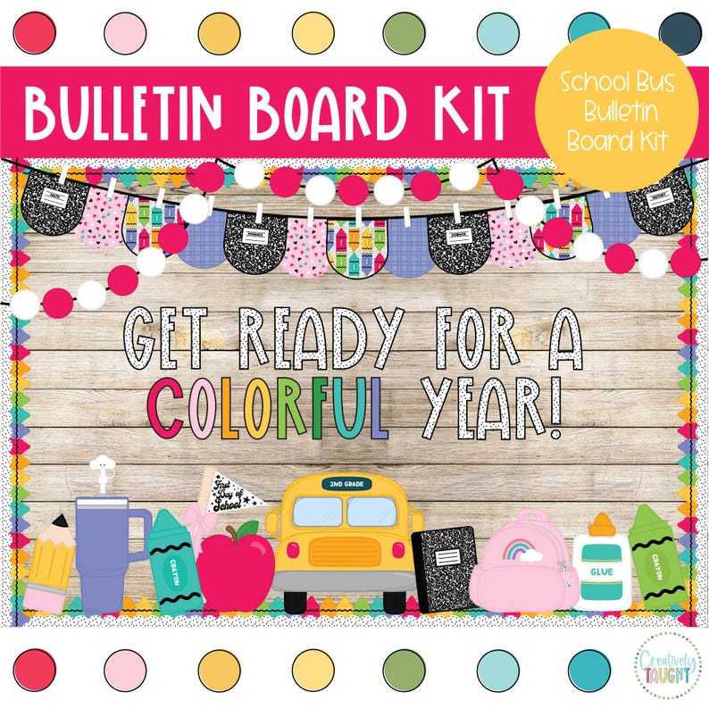 Back to School Bus Bulletin Board Kit: Classroom Decor (PDF) - Etsy