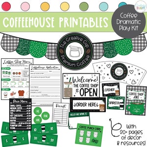 Coffee Cafe Dramatic Play Kit - Printable Dramatic Play Kit for Classroom - Instant PDF Download - Dramatic Play for Centers