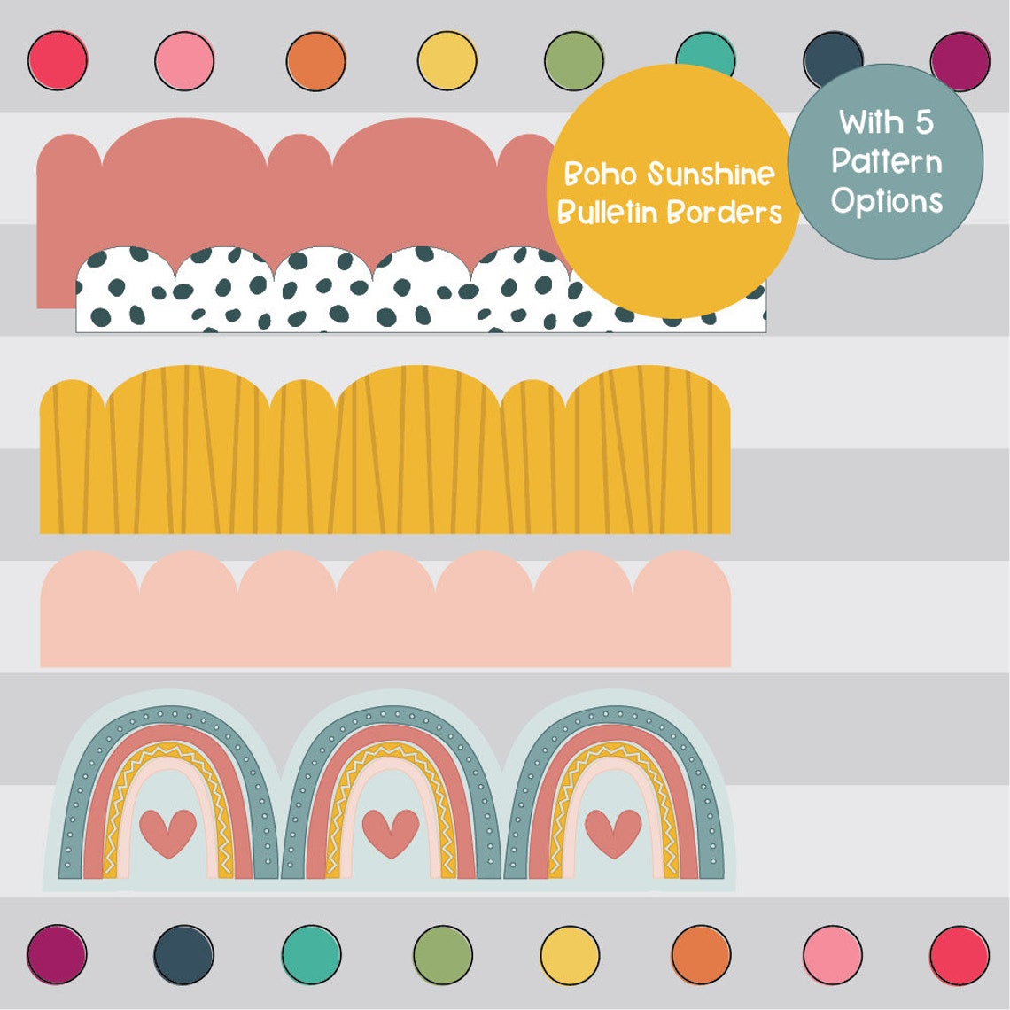 Boho Sunshine Bulletin Board Borders Etsy